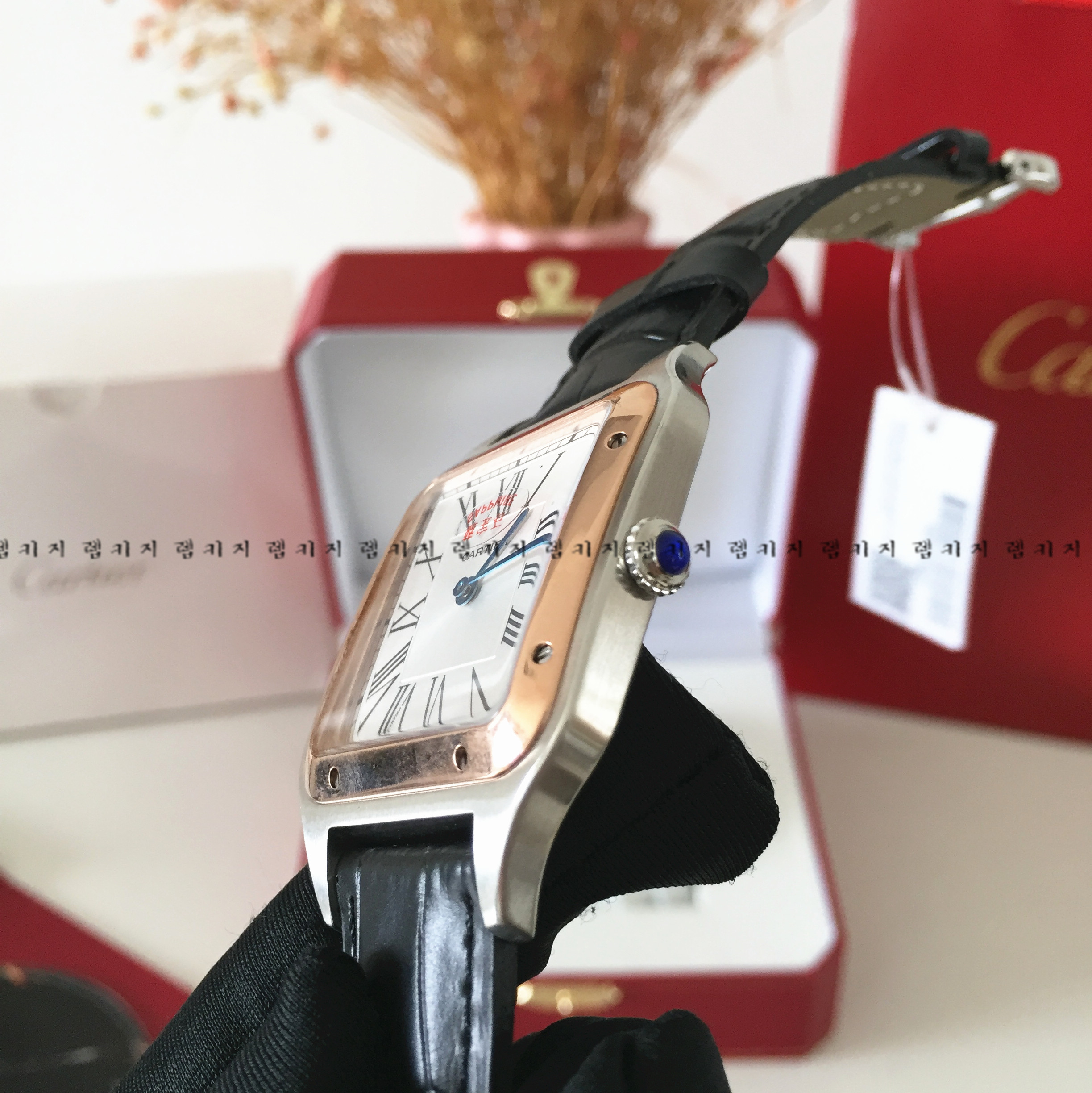 까르띠에 산토스 뒤몽 콤비 가죽시계